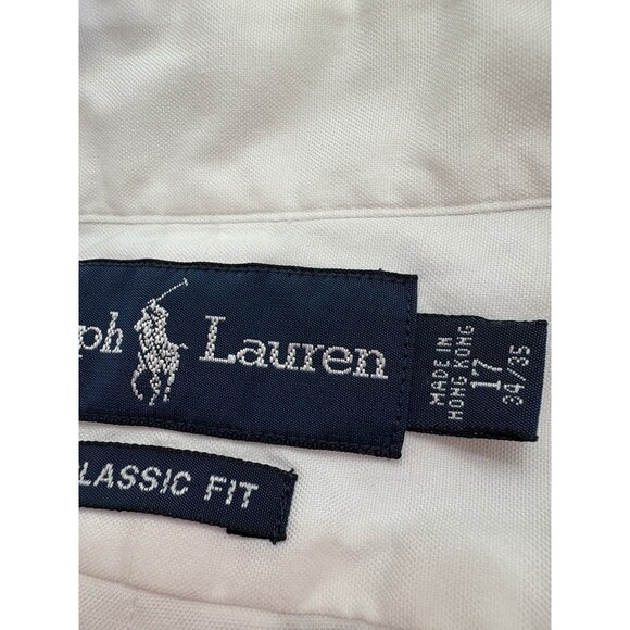 Ralph Lauren Black Label White Button Down Classic Fit Men Shirt Size 17,  34/35 - Picture 3 of 10